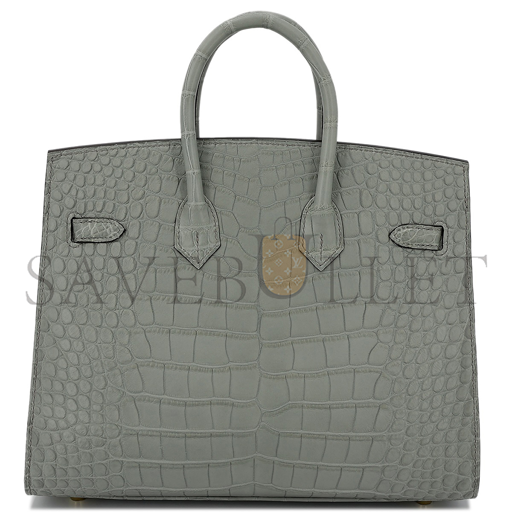 H**mes master birkin 20 crocodile leather crystal grey silver buckle h041350ck05 (20*15.5*11cm)